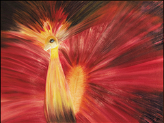 Symphonie de plumes;
oil on canvas  60cm x 45cm)  
